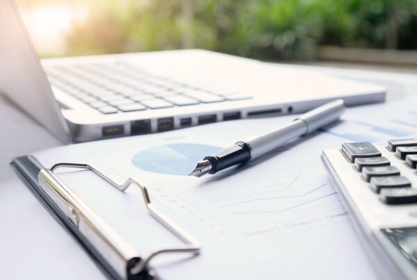 business concept with copy space. office desk table with pen foc
