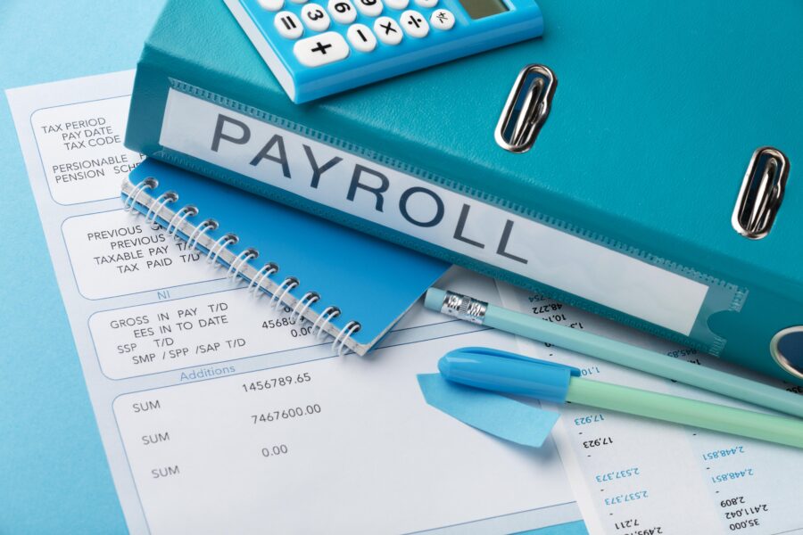 high angle payroll concept